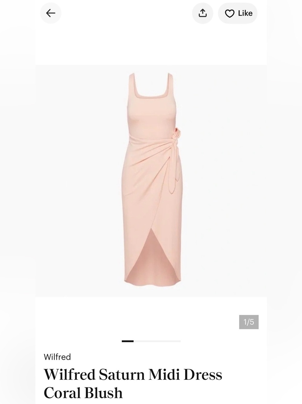 Wilfred Saturn Midi Dress in Coral Blush - Picture 2 of 4